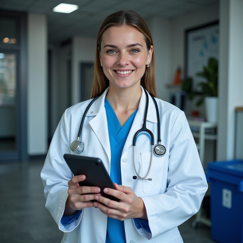Healthcare professional planning telemedicine implementation