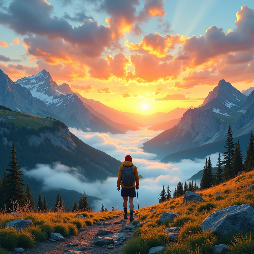 IELTS candidate describing mountain hiking experience
