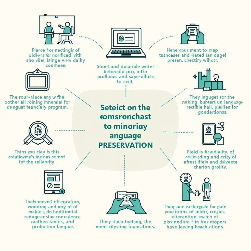 Educational infographic showing methods of preserving minority languages