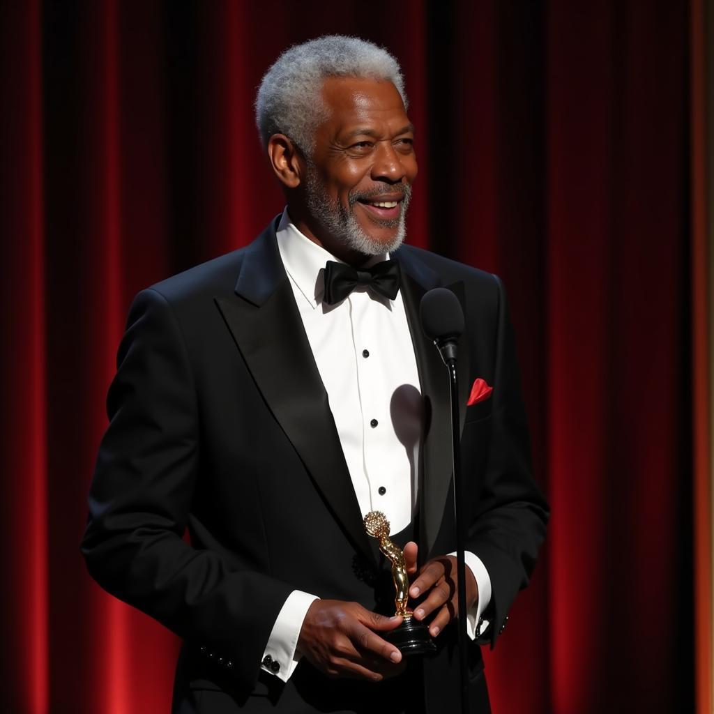 Morgan Freeman receiving lifetime achievement award