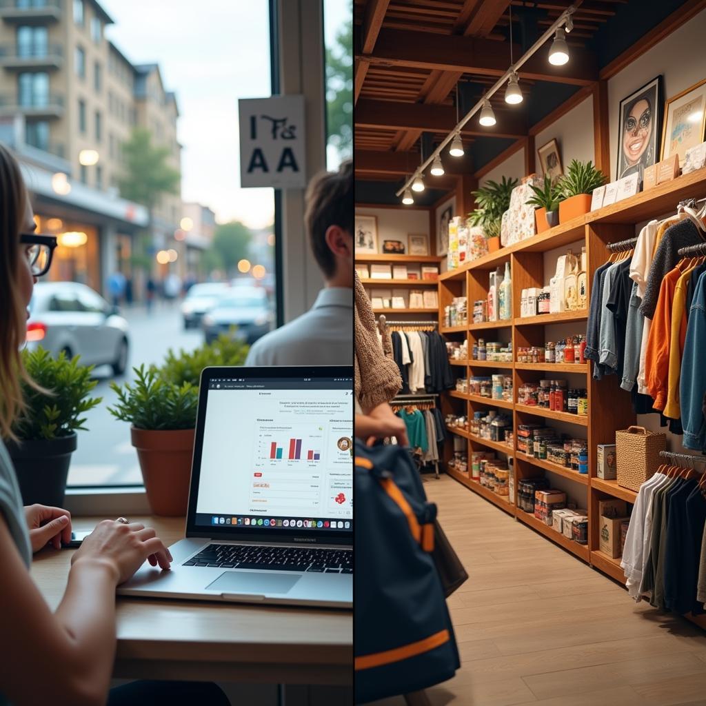 The contrasting effects of online shopping versus traditional local businesses