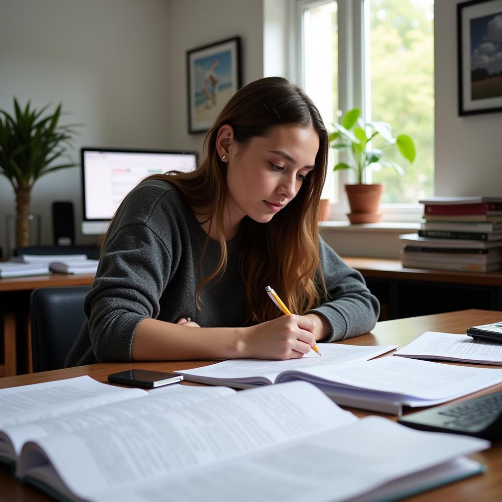 IELTS candidate preparing for speaking test about outdoor events
