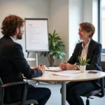 IELTS candidate discussing fears with examiner