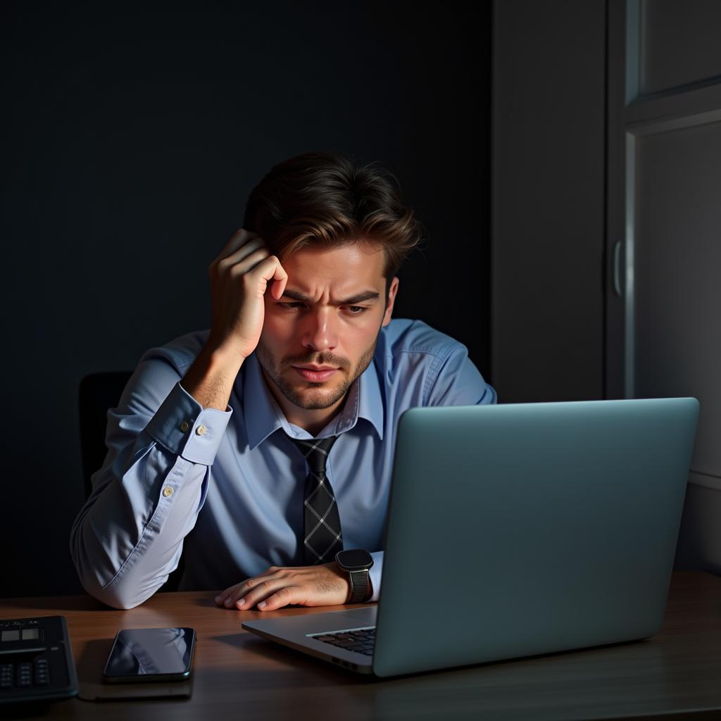 Person showing signs of sleep deprivation
