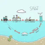 Environmental impact of single-use plastic bags showing ocean pollution and landfill waste