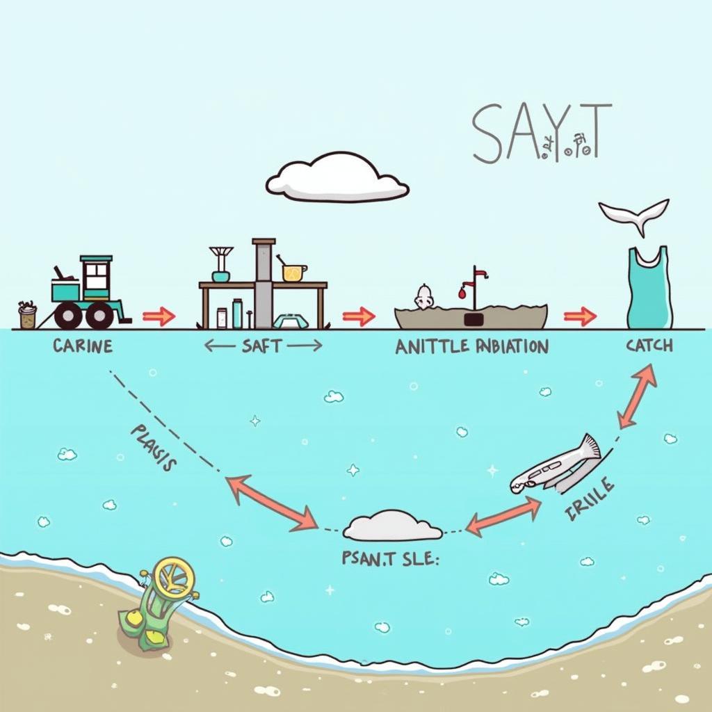 Environmental impact of single-use plastic bags showing ocean pollution and landfill waste
