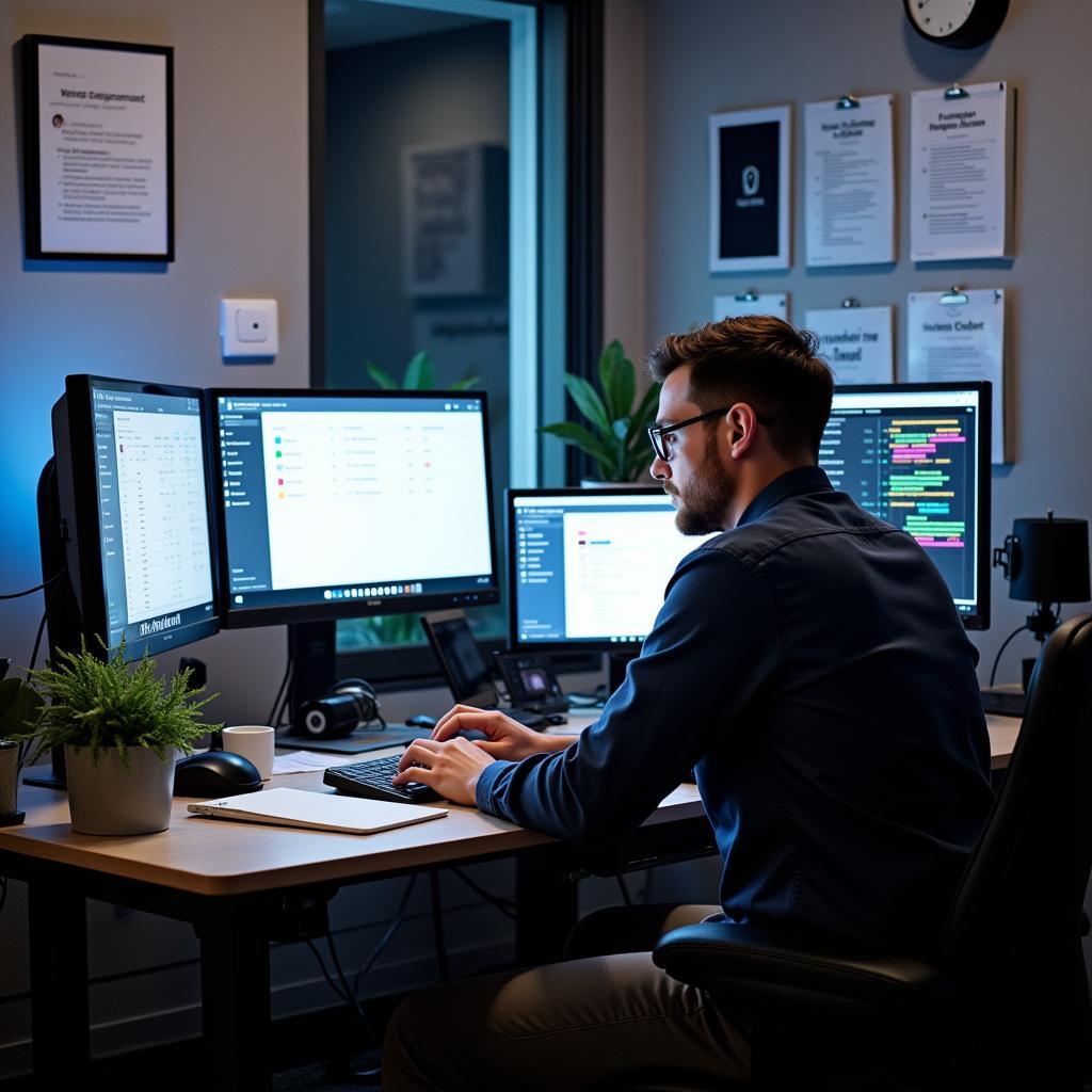 Person displaying excellent work discipline and organization