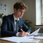 IELTS candidate preparing for speaking test about professional meetings