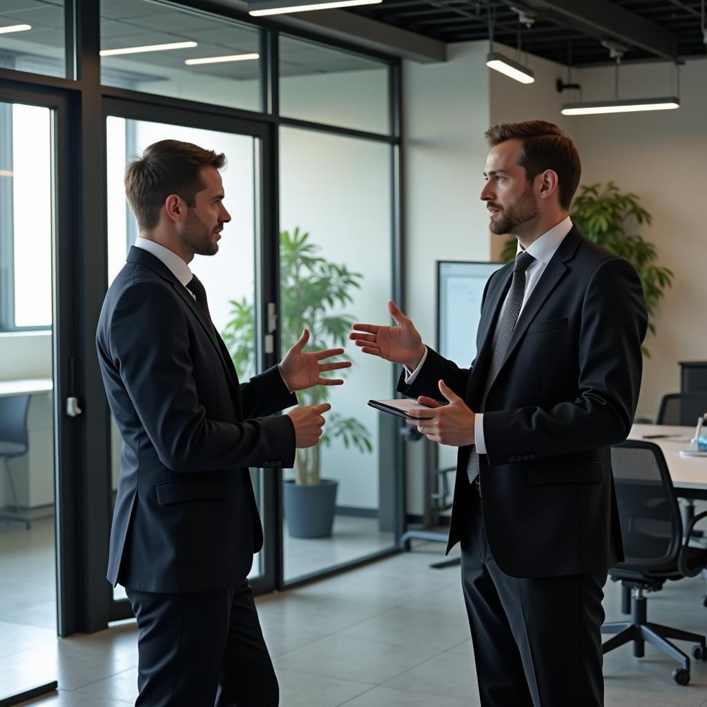 Professional Meeting Showing Refusal of Job Offer