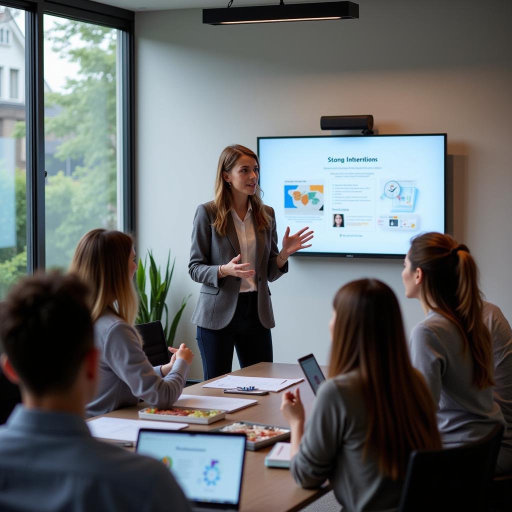 Business Professional Delivering Presentation
