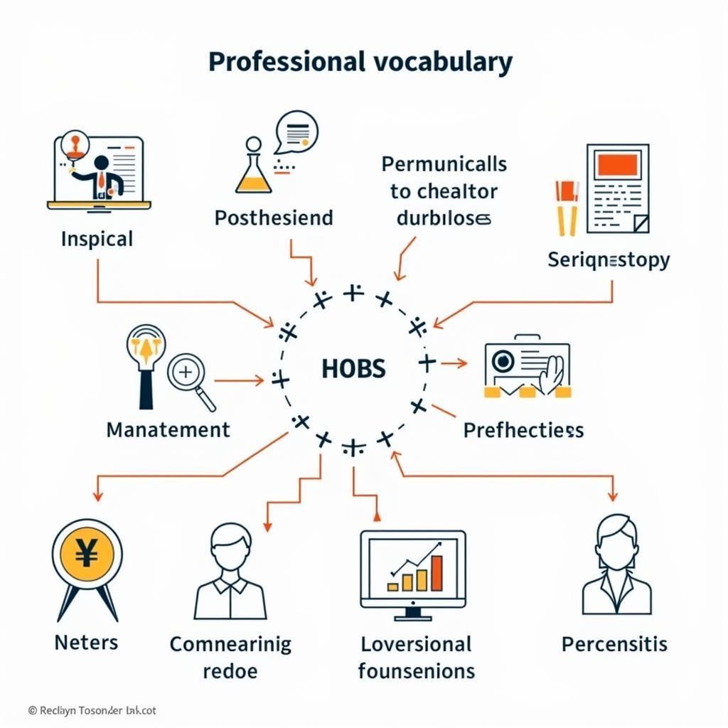 Visual representation of key vocabulary terms in professional context