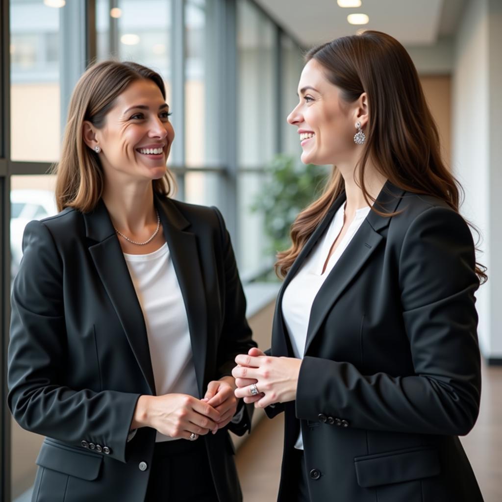 Female professional sharing expertise with mentee