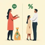 Progressive taxation debate showing high and low income groups