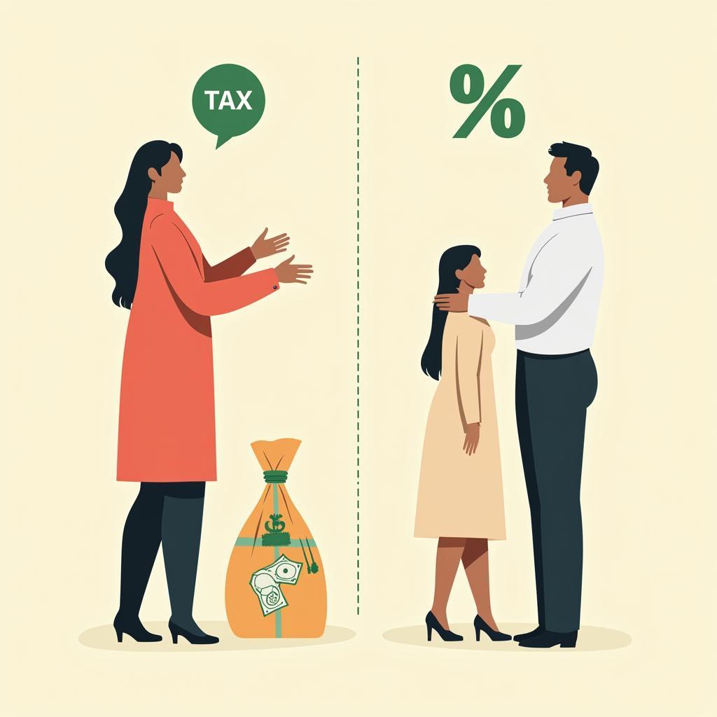 Progressive taxation debate showing high and low income groups