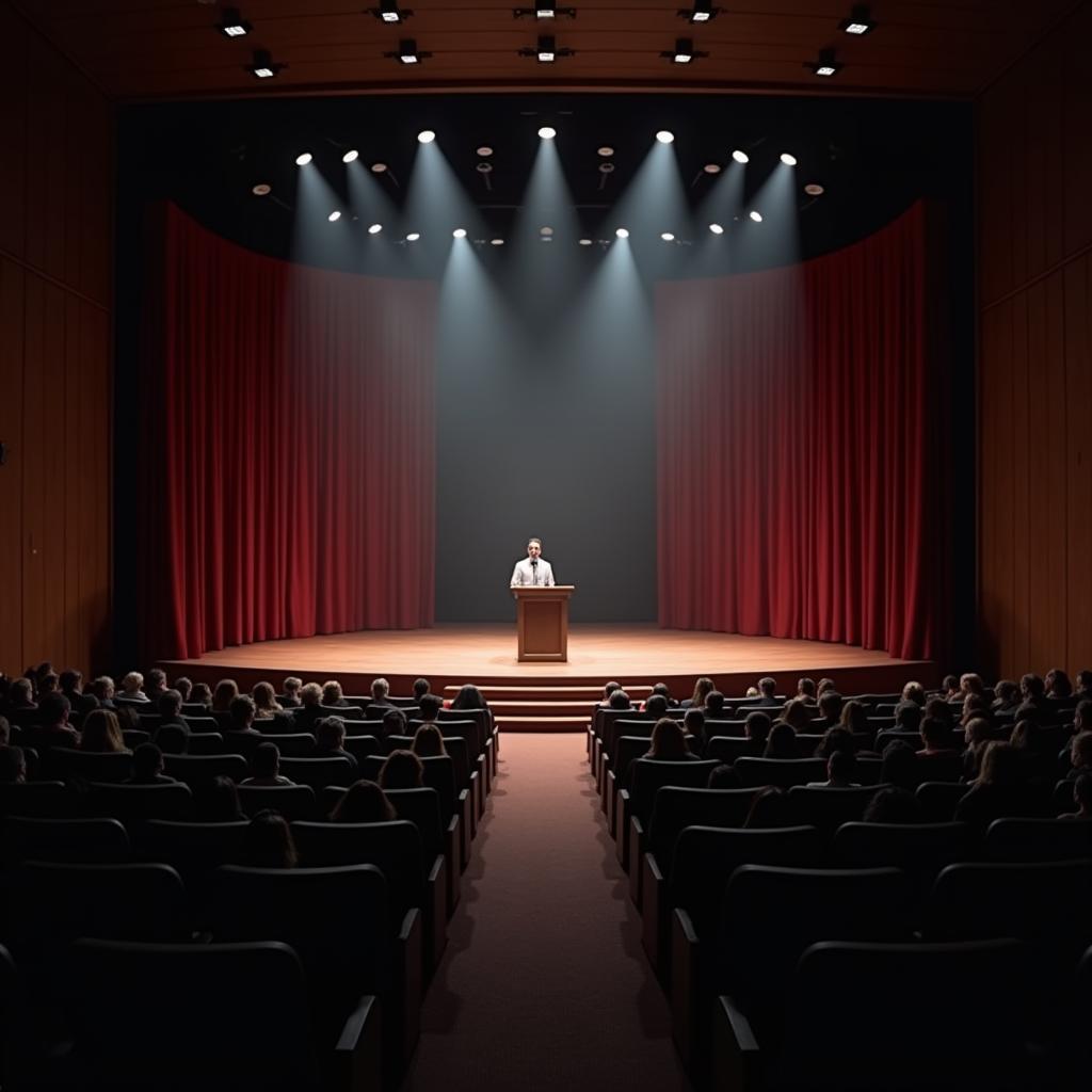 Professional public speaking competition on stage