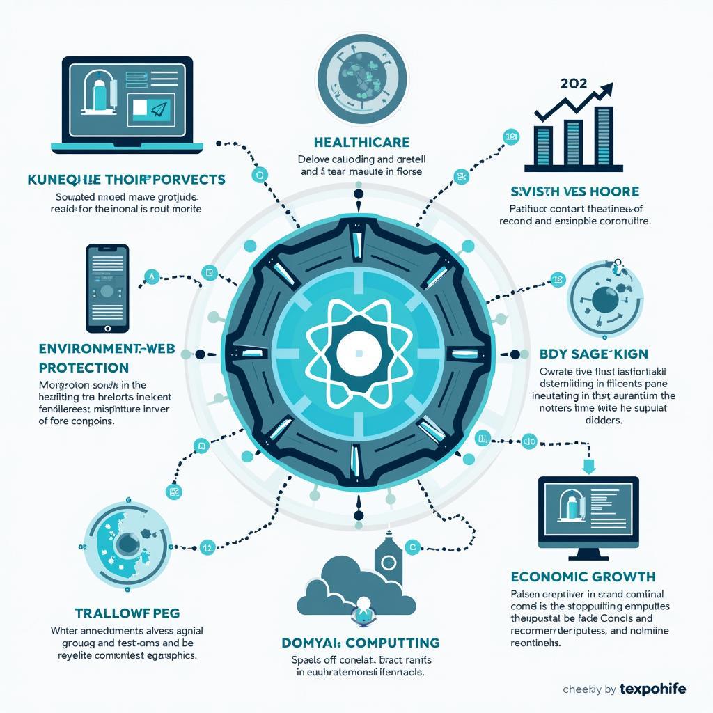 Visual representation of quantum computing benefits for society