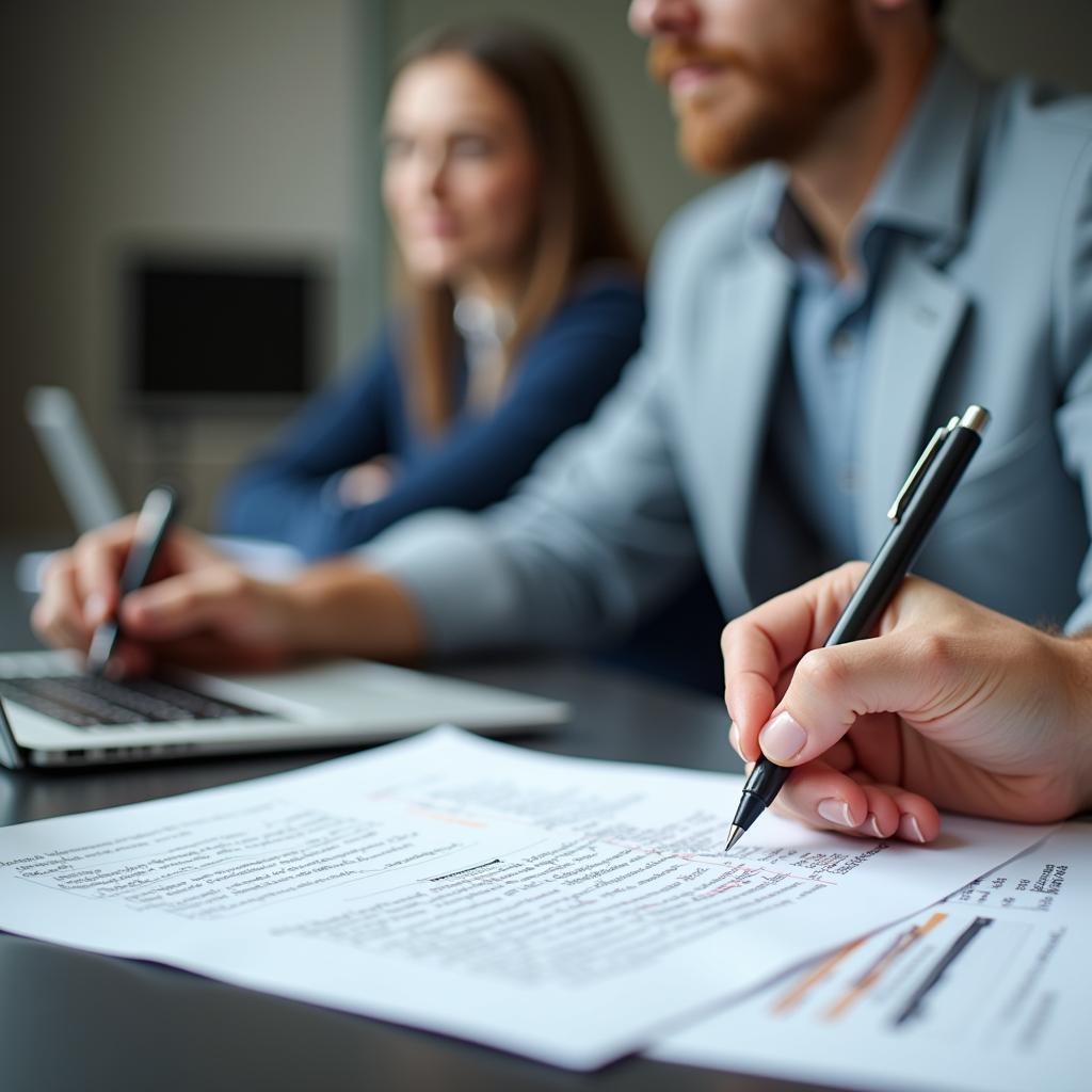 Professional considering career advancement opportunity