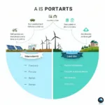 Environmental benefits and challenges of renewable energy sources shown in detailed infographic