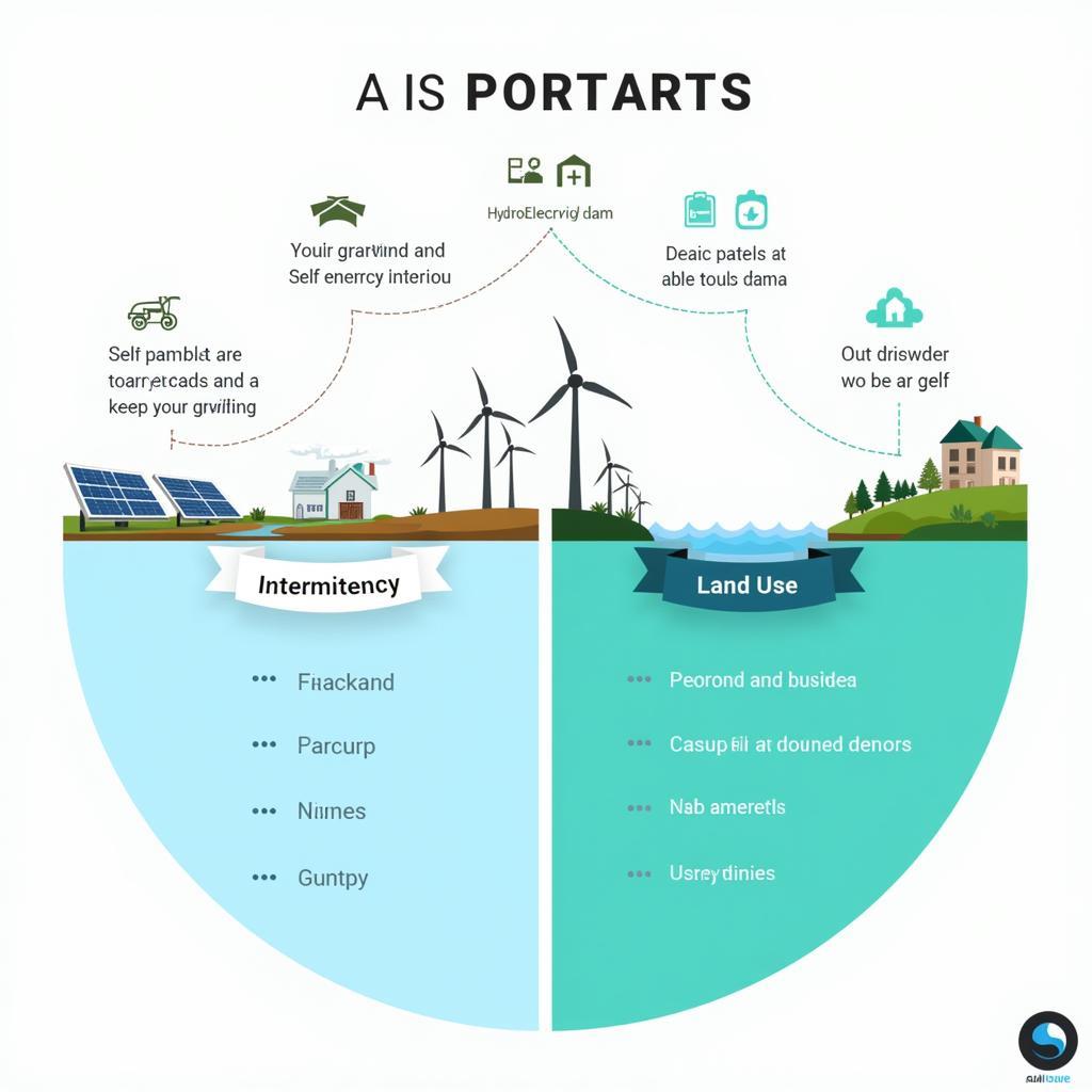 Environmental benefits and challenges of renewable energy sources shown in detailed infographic
