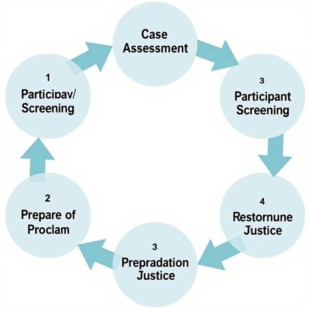 Professional flowchart showing restorative justice assessment and implementation process