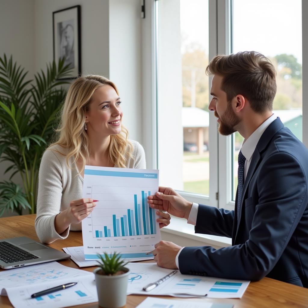 Professional explaining retirement planning benefits