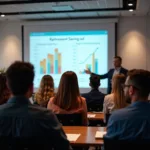 Young professionals learning about retirement savings and financial planning