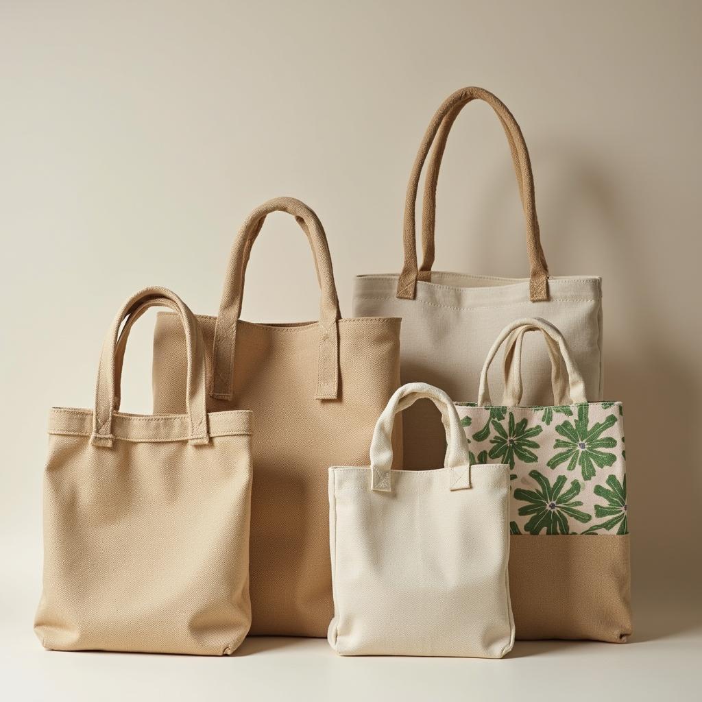 Various sustainable alternatives to single-use plastic bags including cloth and biodegradable options