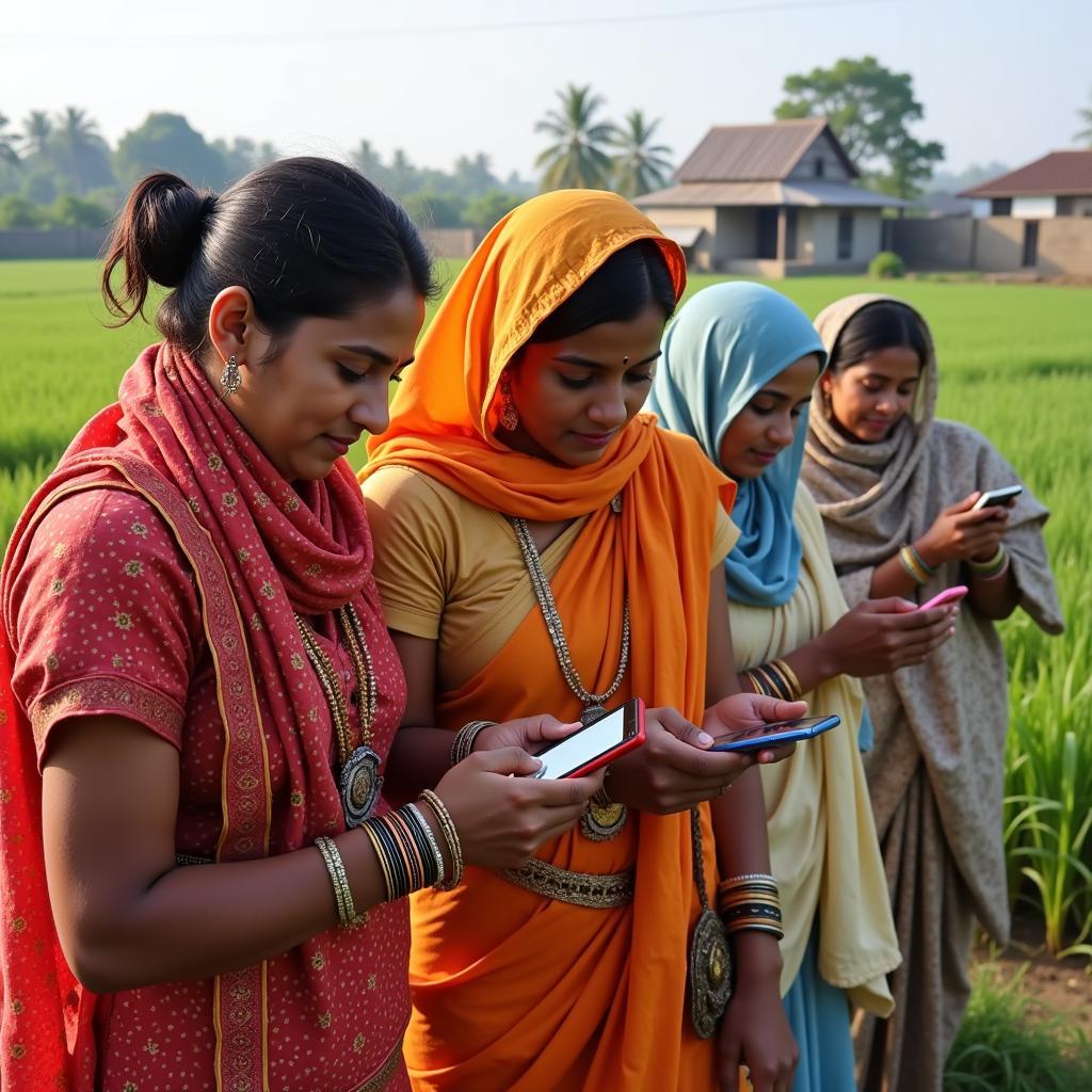 Rural residents accessing financial services through mobile banking applications