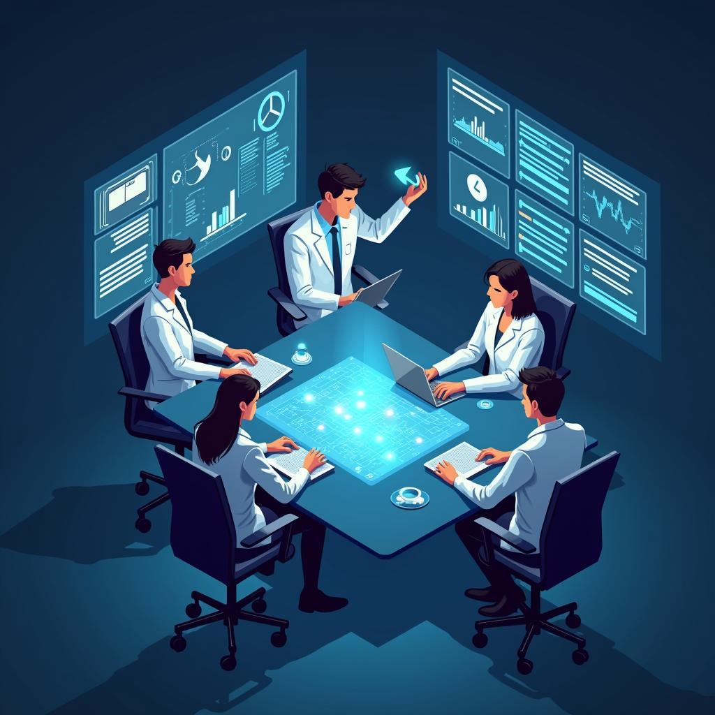 Researchers sharing data in collaborative environment