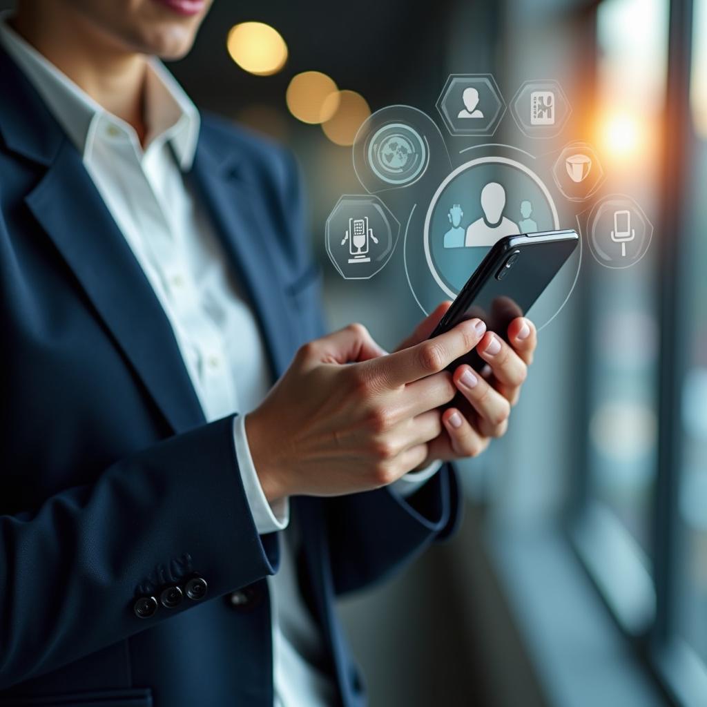 Young professional using smartphone for daily tasks