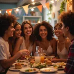 Friends Celebrating at a Social Gathering