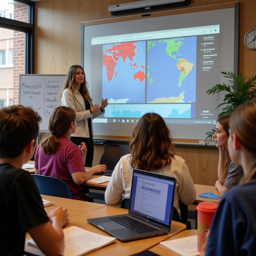 Students using social media for educational purposes and global collaboration