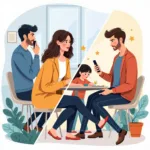Social media's dual impact on modern relationships showing positive and negative aspects