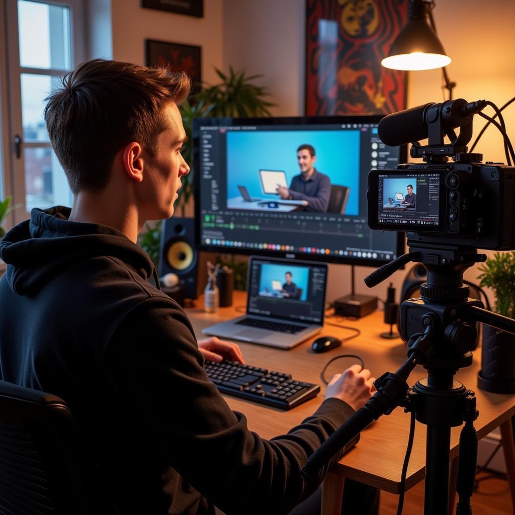 Young content creator achieving viral success