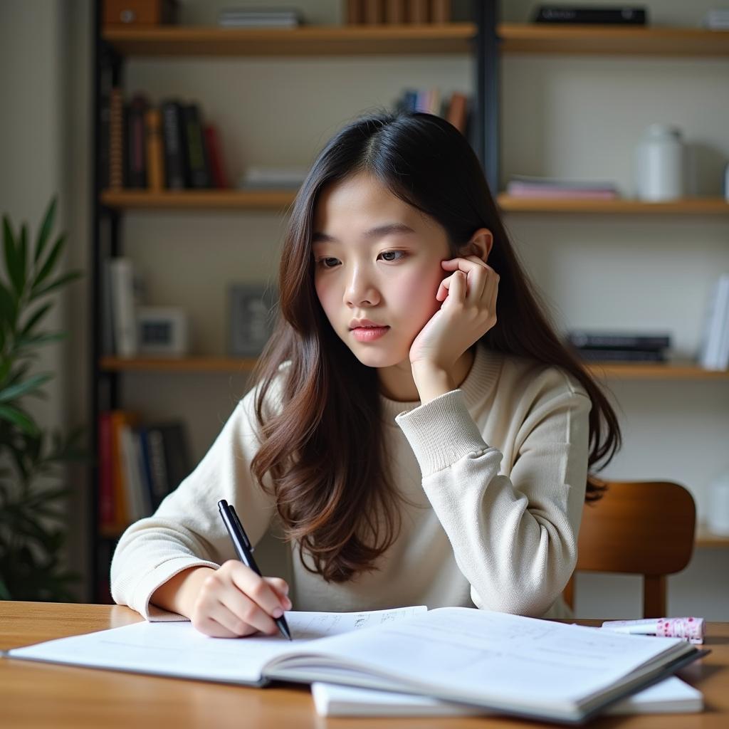 IELTS candidate preparing for speaking test about special gifts