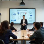 Students learning in standardized curriculum classroom setting