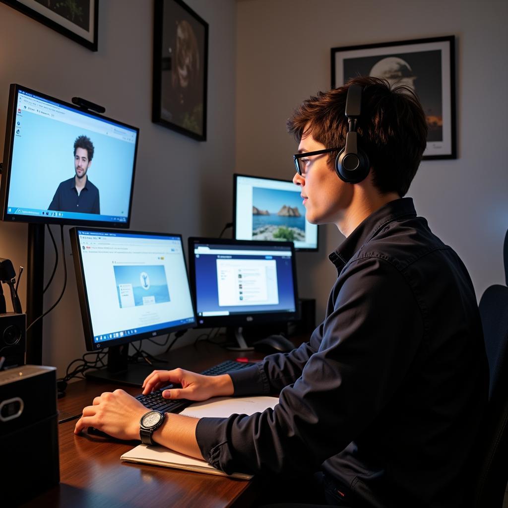 Student Actively Participating in Online Learning