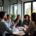 Young professionals discussing student loan debt impact