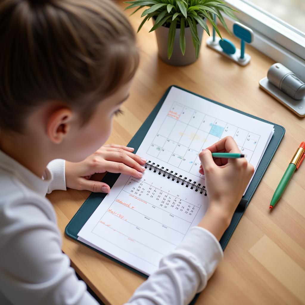 Student planning daily schedule modifications