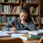 Student Working Diligently Towards Academic Goals