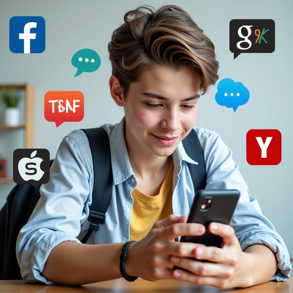 Student Using Smartphone for Various Daily Tasks