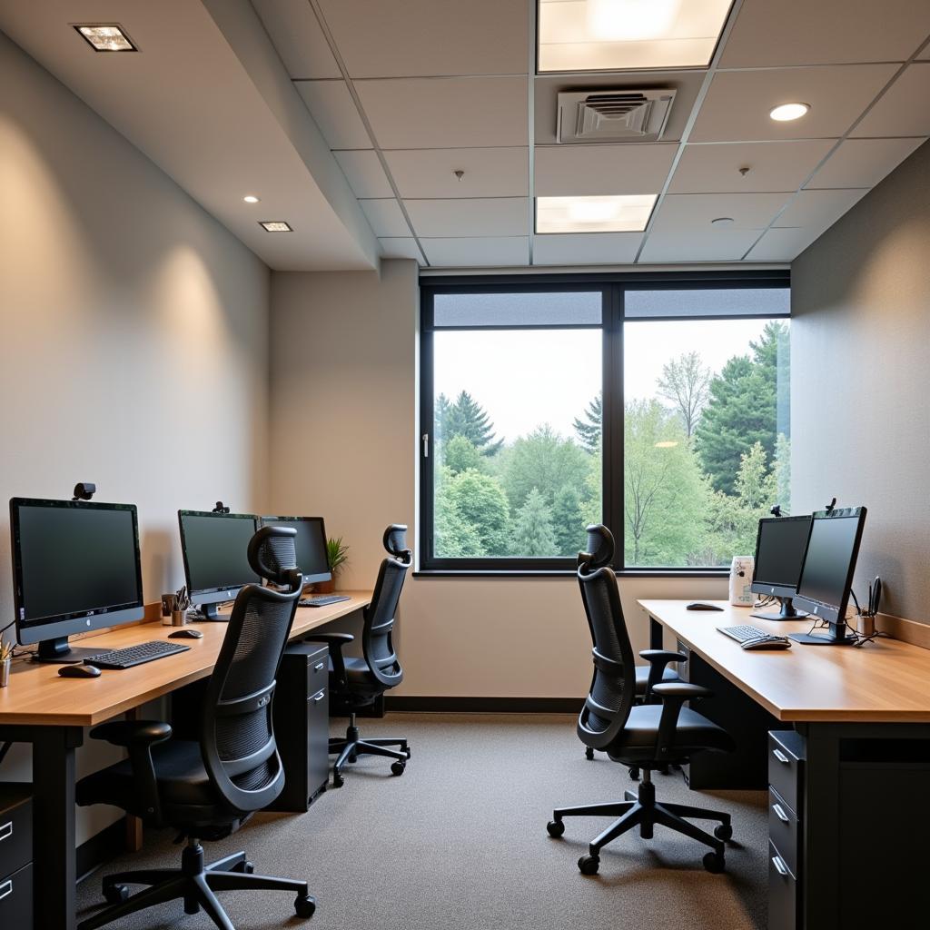Modern study space with essential facilities