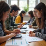 Students actively participating in financial literacy class