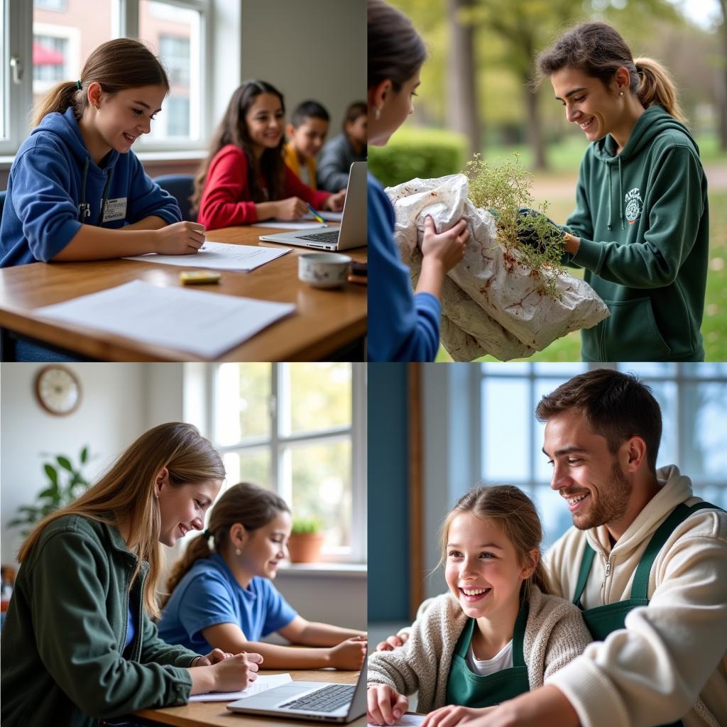 Students gaining practical experience through volunteer work