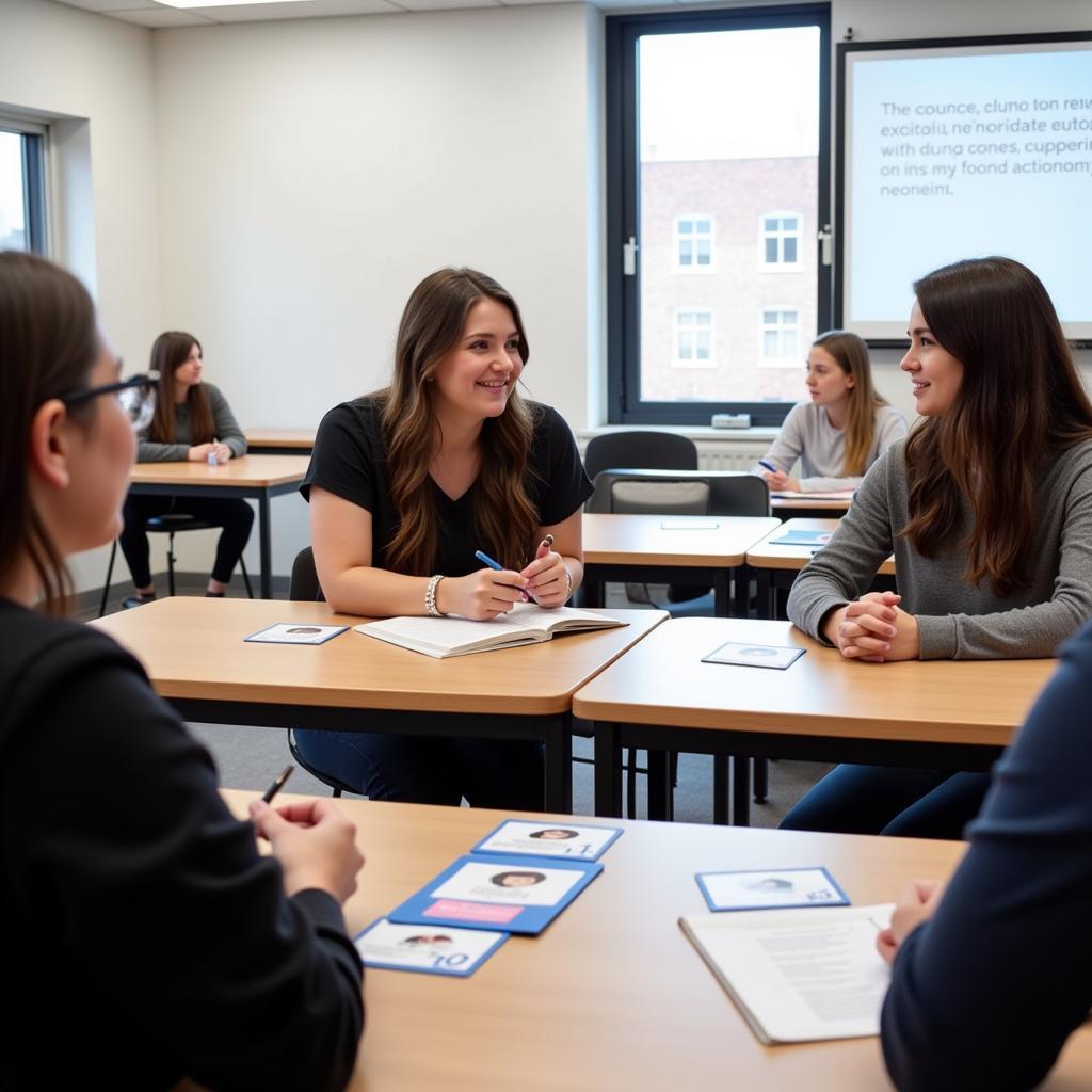 Students engaging in empathy-building exercises in modern classroom