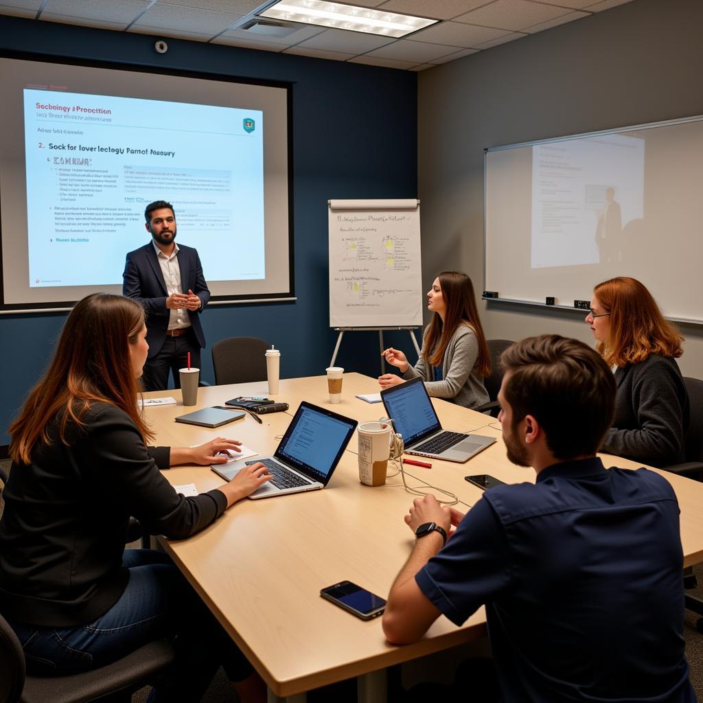 Students participating in entrepreneurship workshop with mentors