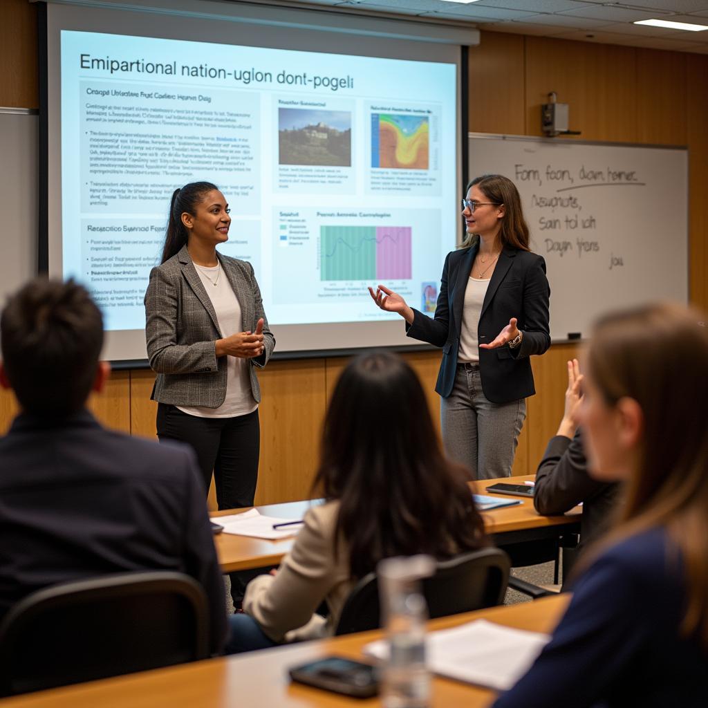 Students presenting their group project findings
