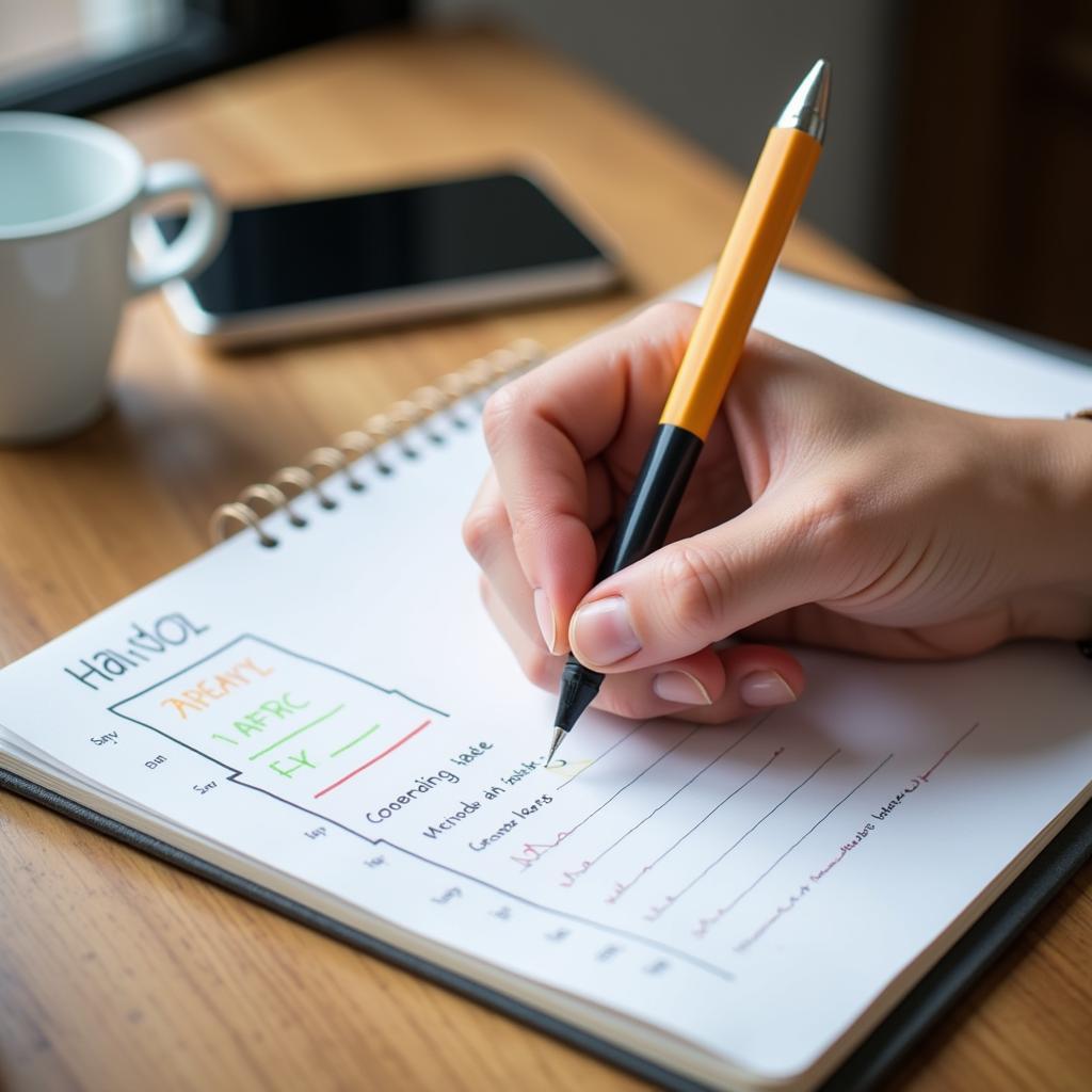 Person tracking their habit change progress