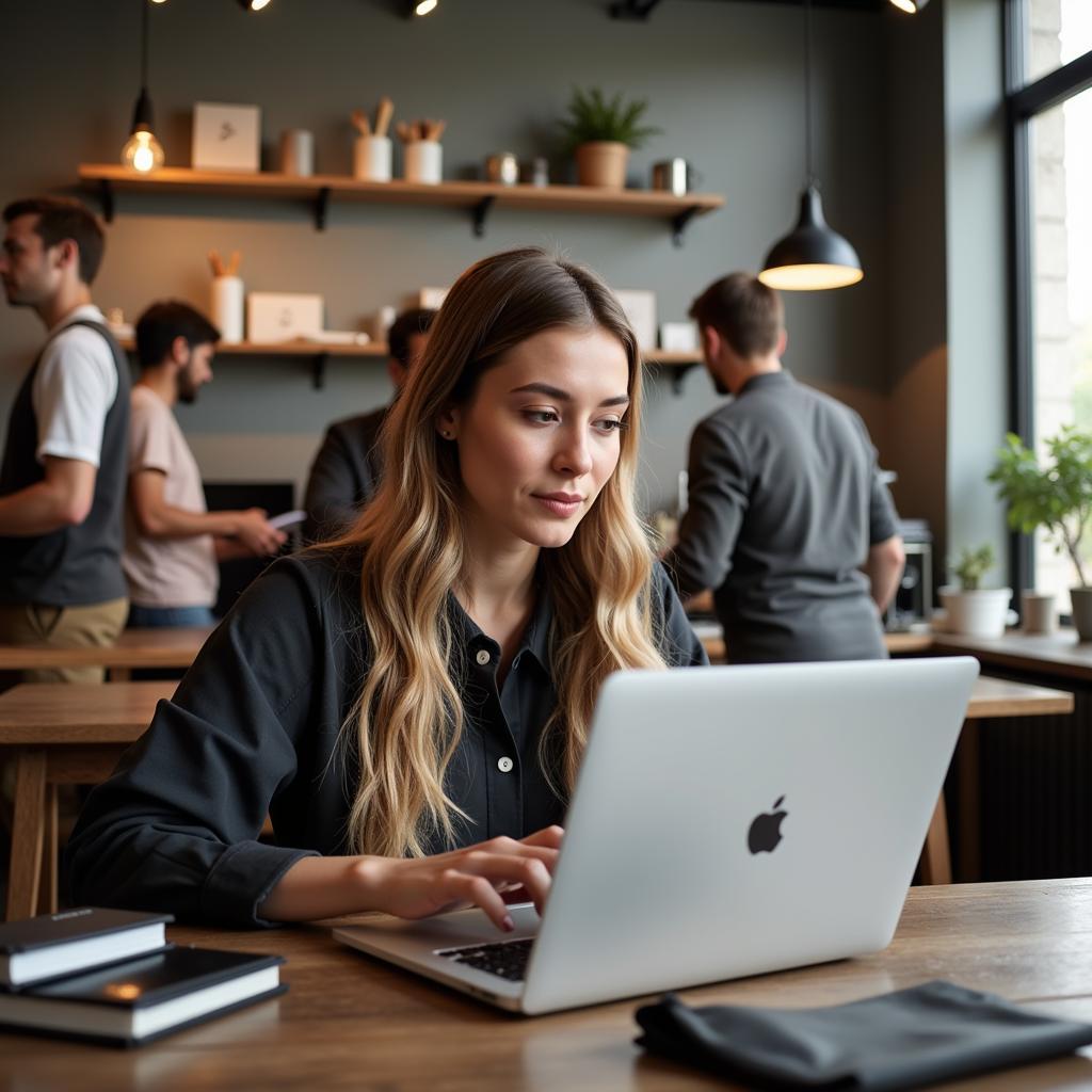 Small business owner managing successful local enterprise