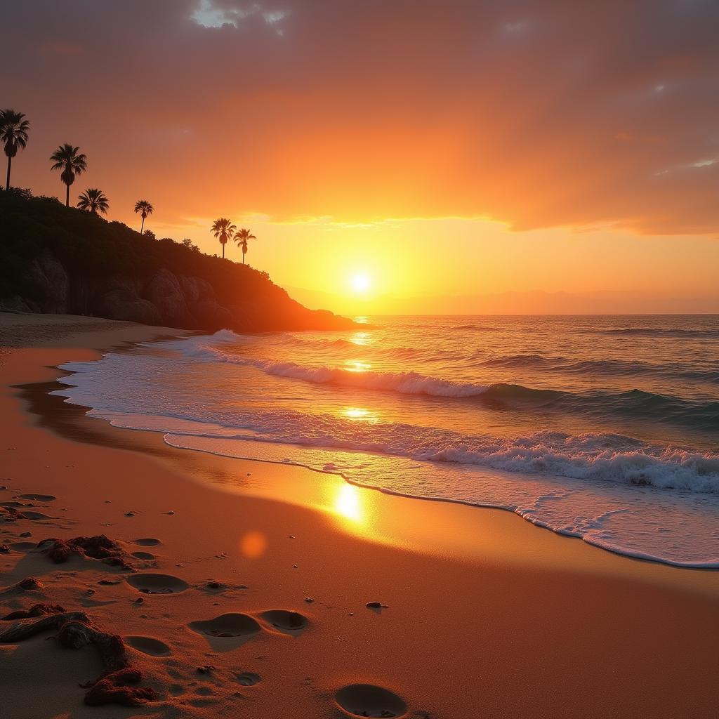 Perfect sunset viewing spot at a peaceful beach environment